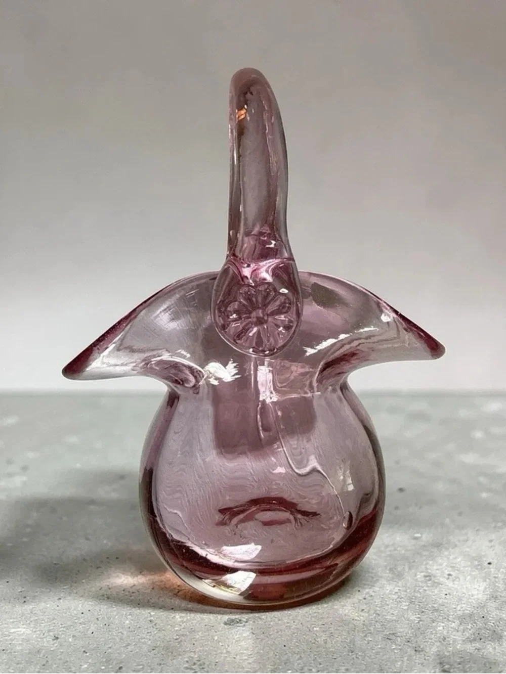 Pink Glass Basket-Style Purse Charm